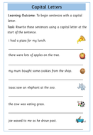 capital letters worksheets teaching resources