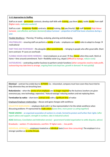 Business Theme 1 Edexcel A-level Notes | Teaching Resources