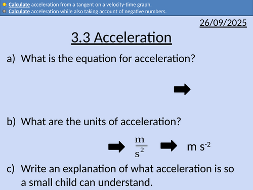 OCR AS level Physics: Acceleration