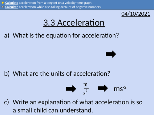 OCR AS level Physics: Acceleration