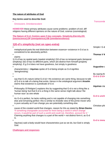 OCR Religious Studies- The nature and attributes of God NOTES