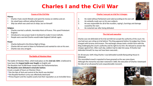 Charles I & Civil War Knowledge Organiser
