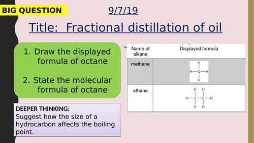 AQA new specification-Fractional distillation of oil-C9.2