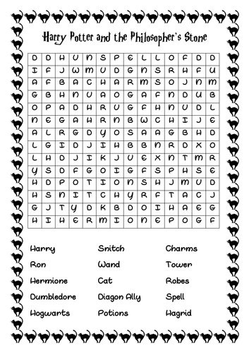 harry potter wordsearch teaching resources