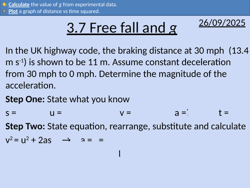 OCR AS level Physics: Free fall and g