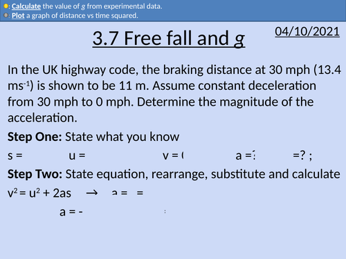 OCR AS level Physics: Free fall and g