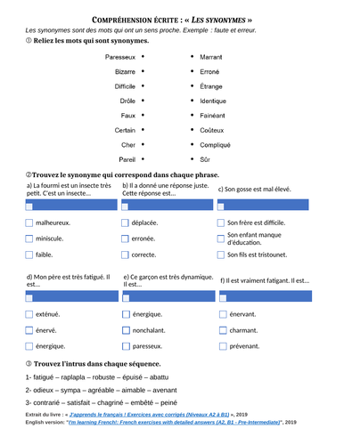 synonyms-in-french-les-synonymes-worksheet-with-3-exercises