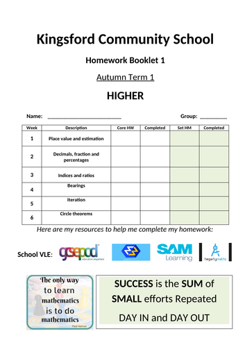 homework resources for middle school subjects math and english