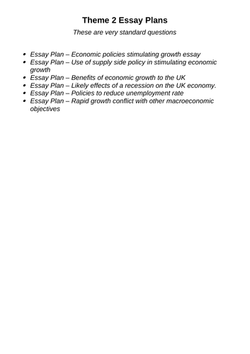 economics a level essay structure