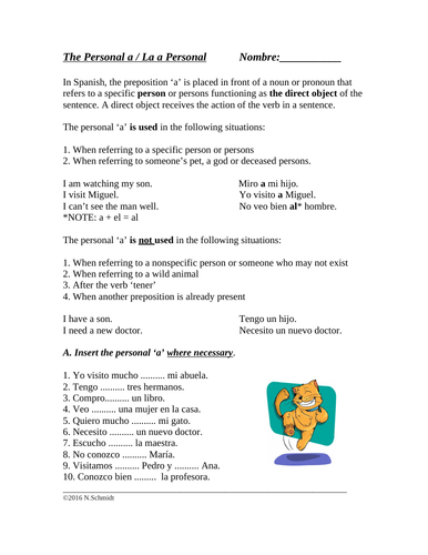 Personal Information Worksheet Spanish Printable