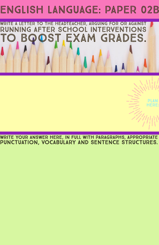 AQA English Language Section B Writing Tasks: Papers 01 & 02 (Home ...