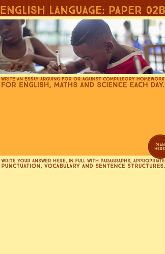 AQA English Language Section B Writing Tasks: Papers 01 & 02 (Home ...