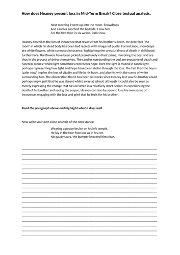 mid term break essay pdf