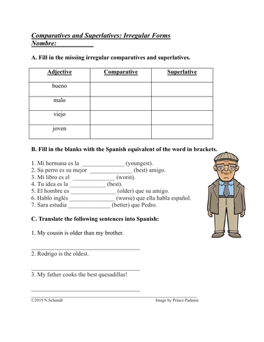 Comparatives and Superlatives: Irregular Forms (mayor, menor, peor, mejor etc.)