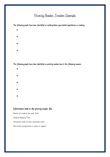 Assessment File Template: reading