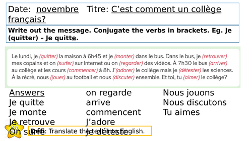 Dynamo 1 Module 2  C’est comment, un collège français?