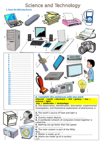 Science and technology: vocabulary | Teaching Resources
