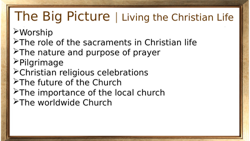 Edexcel GCSE (9-1) Religious Studies Spec B - Living the Christian Life. Section 3. Area of study 1.