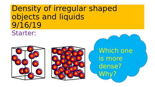 Density of irregular objects and liquids