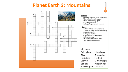 FREE BBC Planet Earth 2 Crossword Teaching Resources