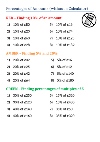 Percentage of deals an amount calculator