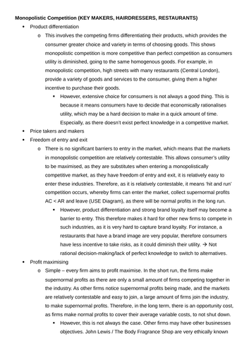 Theme 3 Edexcel Economics Essay Analysis for Market Structures