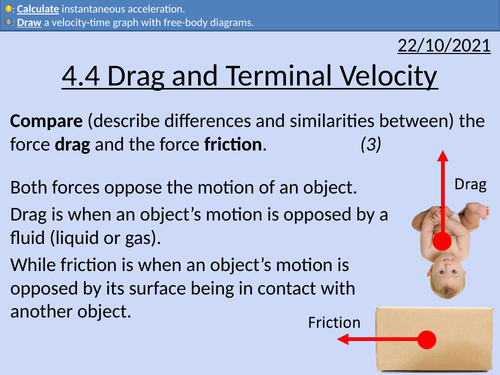 OCR AS level Physics: Drag and Terminal Velocity