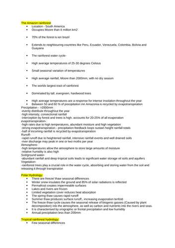 EDEXCEL A LEVEL GEOGRAPHY CASE STUDIES:  #7 The Water Cycle and Water Insecurity