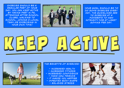 Healthy, Active Lifestyle - PE Display Board Posters