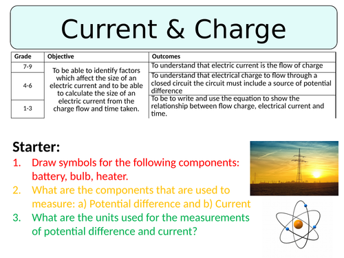 NEW AQA GCSE (2016) Physics  - Current & Charge