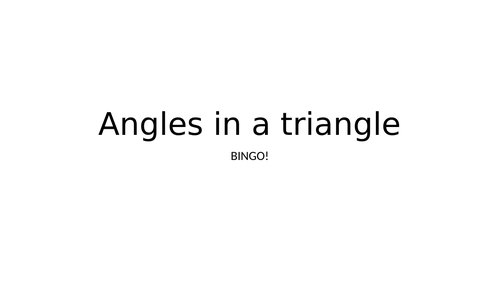 Angles in a triangle BINGO! | Teaching Resources