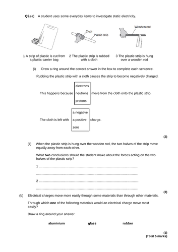 NEW AQA GCSE (2016) Physics - Electrical Charges & Fields