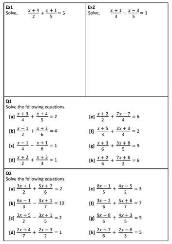 algebraic fractions problem solving tes