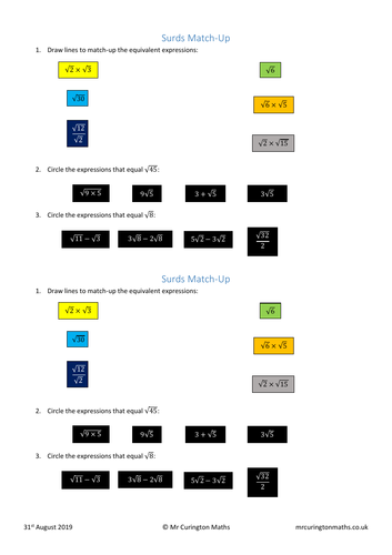 Surds Match-Up