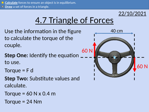 OCR AS level Physics: Triangle of Forces
