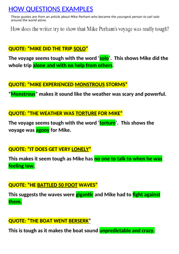 Paper 2 Reading exam PowerPoint - The 'HOW' question - GCSE English ...