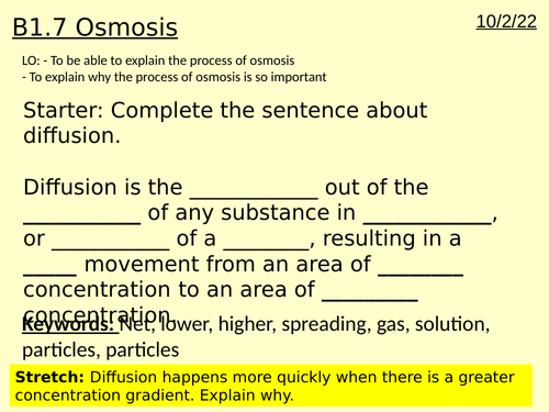 B1.7 Osmosis (AQA)