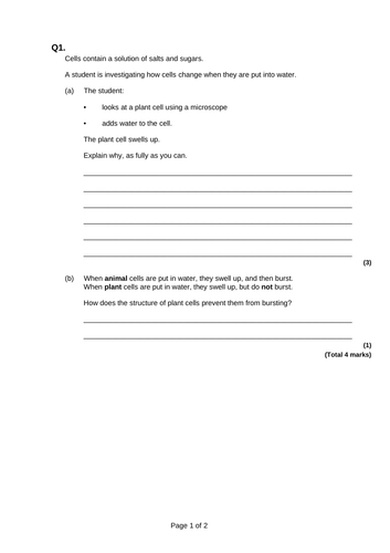 B1.8 Osmosis in Plant Cells AND Osmosis required practical (AQA ...