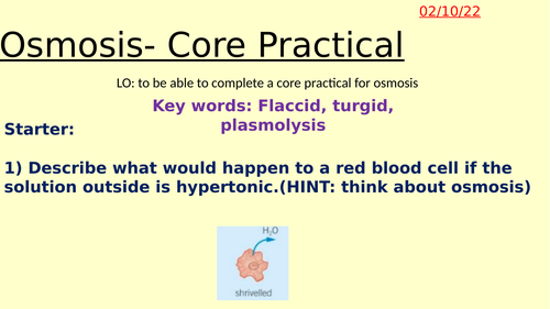 B1.8 Osmosis in Plant Cells AND Osmosis required practical (AQA ...