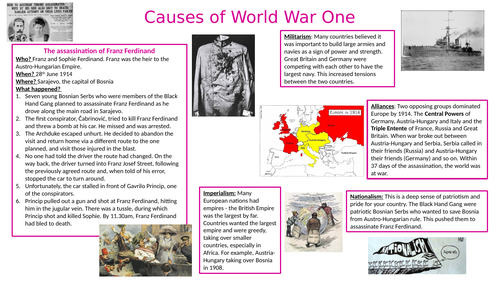 Causes of WW1 Knowledge Organiser