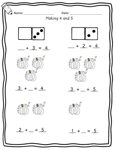 receptionyear 1 halloween maths worksheets teaching resources