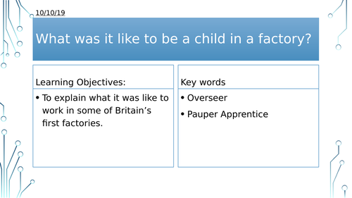 Year 8: What was it like to be a child in a factory?