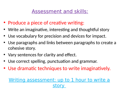 creative writing sow ks3