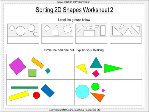 sorting 2d shapes year 1 teaching resources