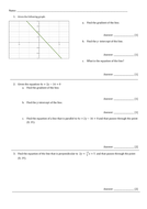 Straight line graphs. GCSE Revision worksheet+Answers. | Teaching Resources