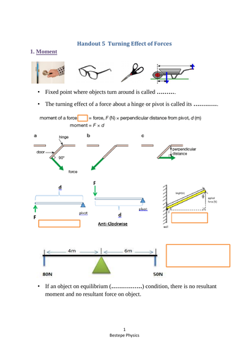 IGCSE Turning Effect of Forces (CIE) | Teaching Resources