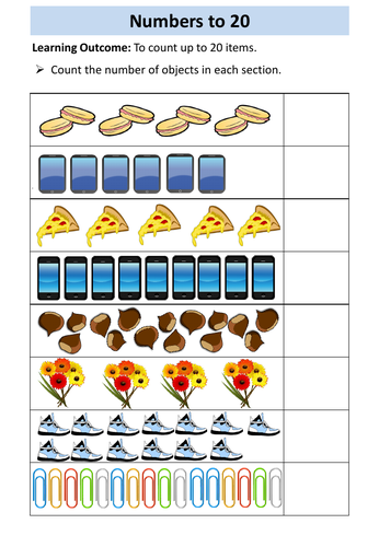 entry level 1 maths numbers 1 20 teaching resources