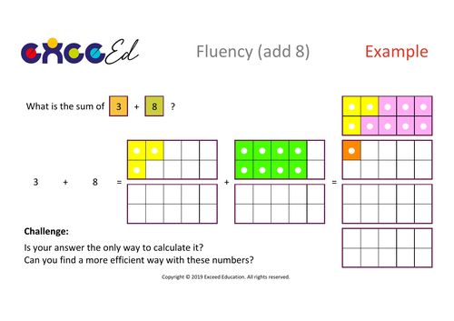 Fluency: Bridging (add 8 with Numicon)