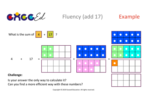 Fluency: Bridging (add 17 with Numicon)