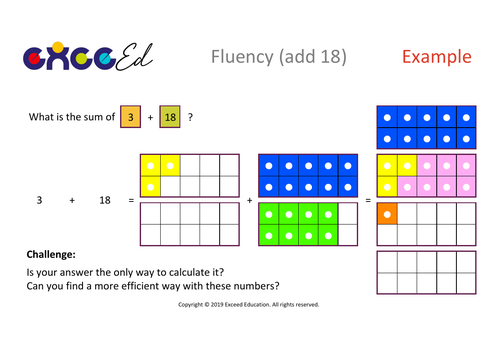 Fluency: Bridging (add 18 with Numicon)